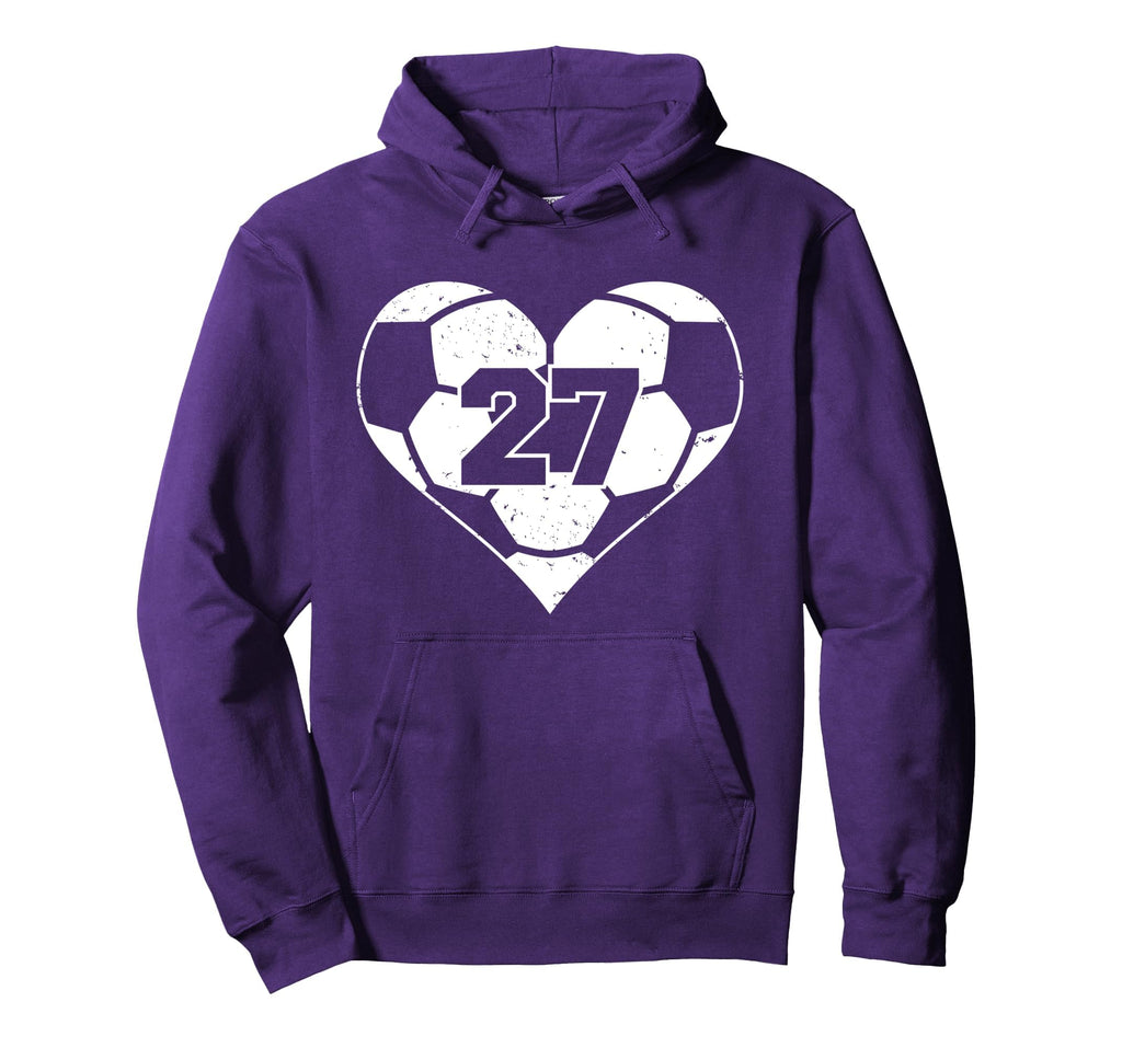 Soccer Number 27 Jersey Funny Soccer Hoodie - Novelty Apparel for Adults