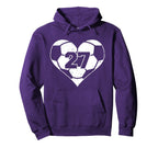 Soccer Number 27 Jersey Funny Soccer Hoodie - Novelty Apparel for Adults