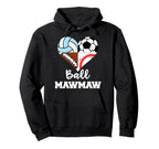 Ball Mawmaw Soccer Football Baseball Hoodie - Minimalist Print for Adults