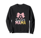 Soccer Mama Bow Soccer Mom Club Sweatshirt - Unique Graphic Men Women