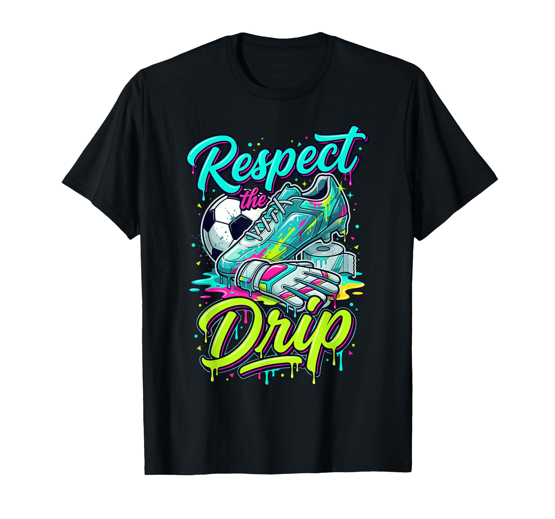 Respect Drip Soccer Drip Ice Cream Drip T-Shirt - Trendy Graphic Men Women