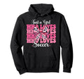 Just Who Loves Soccer Coquette Bow Hoodie - Novelty Apparel Unisex