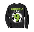 9 Year Old Birthday Soccer Themed Sweatshirt - Casual Everyday Wear Unisex