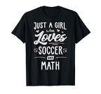 Just Who Loves Soccer And Math Gift T-Shirt - Minimalist Print for Adults