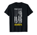 Proud Soccer Grandpa Usa Flag Family T-Shirt - Graphic Print Unisex