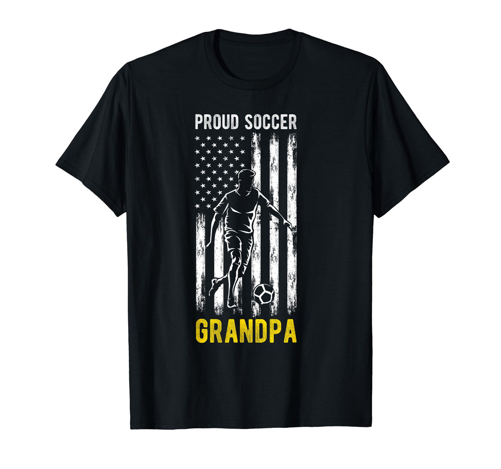 Proud Soccer Grandpa Usa Flag Family T-Shirt - Trendy Graphic Unisex