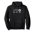 Peace Love Futsal Indoor Soccer Player Hoodie - Unique Graphic Men Women