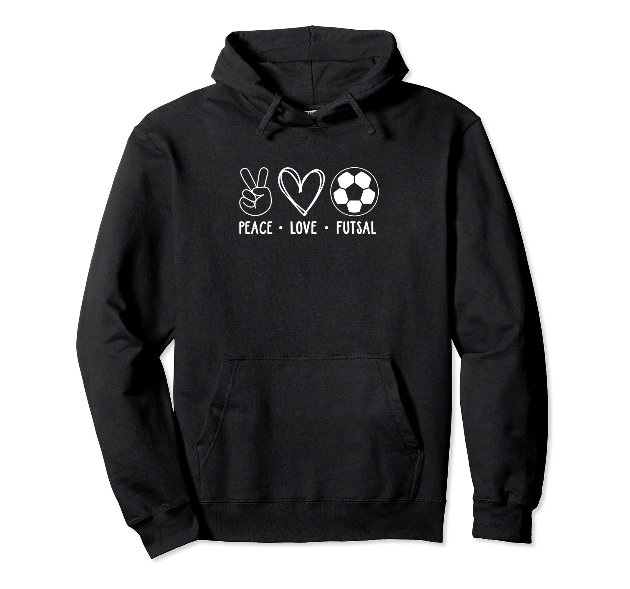 Peace Love Futsal Indoor Soccer Player Hoodie - Unique Graphic Men Women