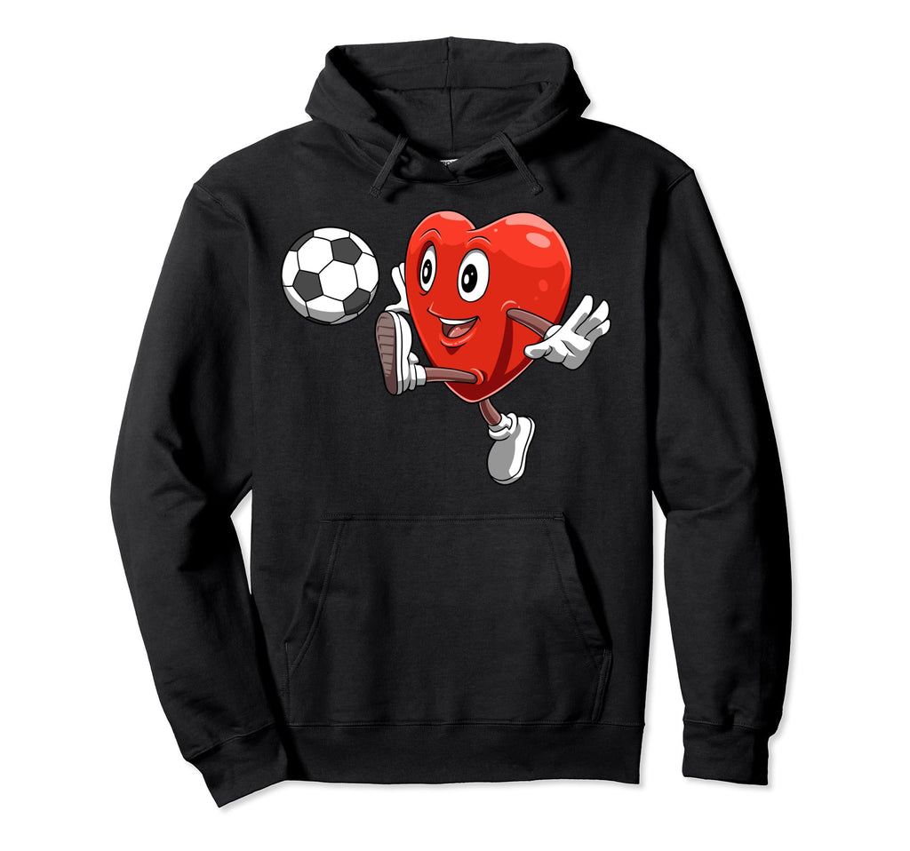 Heart Playing Soccer Valentines Day Hoodie - Custom Art Print for Adults