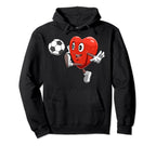 Heart Playing Soccer Valentines Day Hoodie - Custom Art Print for Adults