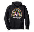 Soccer Baseball Mom Boho Rainbow Funny Hoodie - Novelty Apparel for Adults