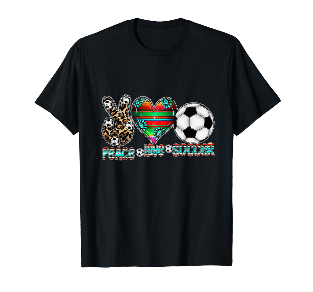 Peace Love Soccer Mom Dad Brother T-Shirt - Minimalist Print for Adults