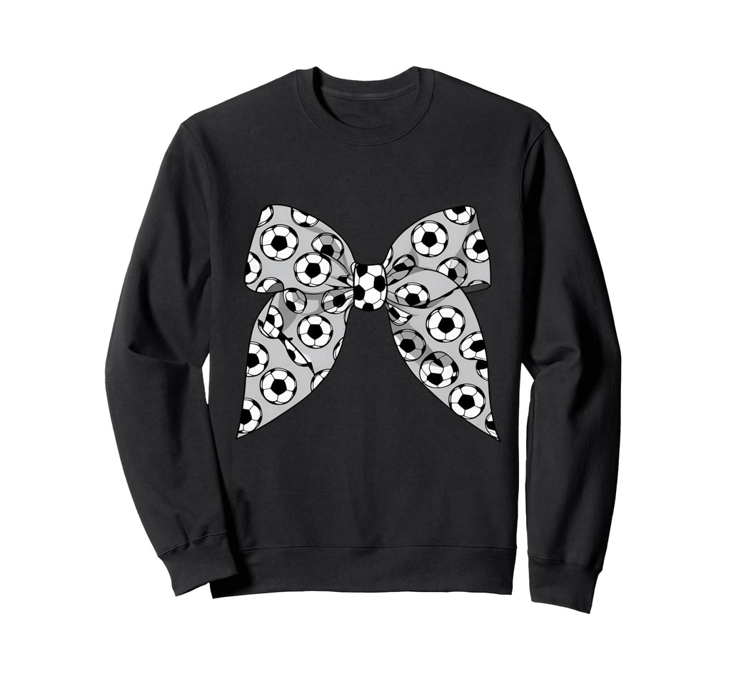 Coquette Bow Soccer Ball Mom Life Sweatshirt - Minimalist Print Unisex