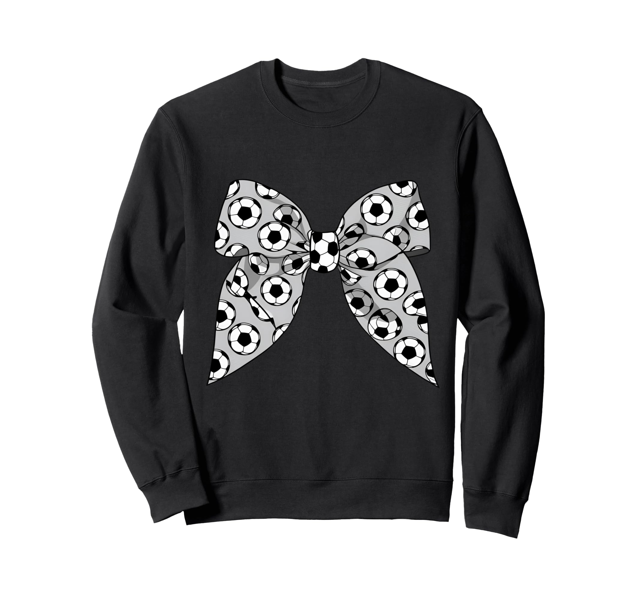 Coquette Bow Soccer Ball Mom Life Sweatshirt - Minimalist Print Unisex