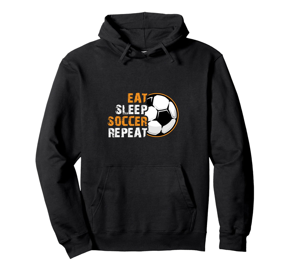 Football Player Jersey Eat Sleep Hoodie - Minimalist Print for Adults