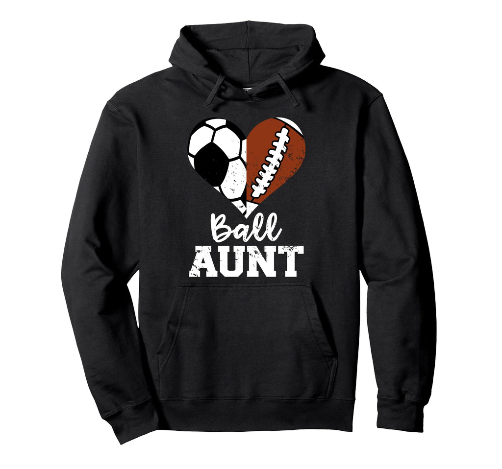 Ball Aunt Heart Funny Soccer Football Hoodie - Custom Art Print for Adults