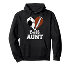 Ball Aunt Heart Funny Soccer Football Hoodie - Custom Art Print for Adults