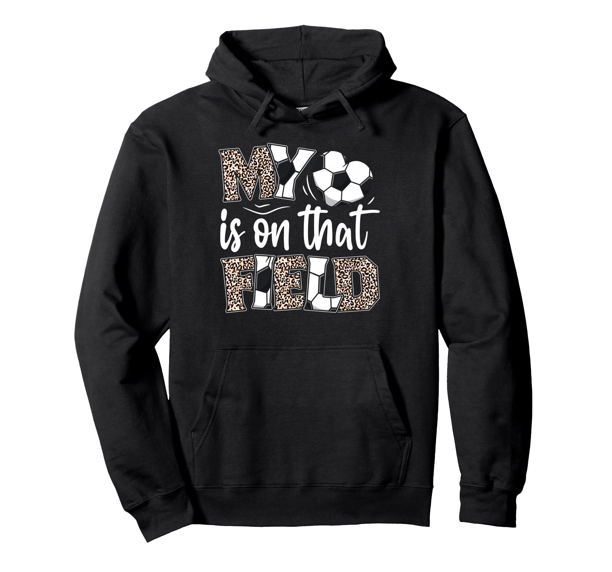My Heart Is That Field Soccer Leopard Hoodie - Graphic Print Men Women