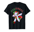 Portugal Flag Dabbing Unicorn Portugal T-Shirt - Aesthetic Graphic Unisex