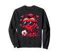 Valentine Soccer Heart Drip Sport Sweatshirt - Novelty Apparel Men Women