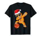 Dabbing Gingerbread Dab Basketball Gift T-Shirt - Novelty Apparel Unisex