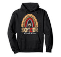 Leopard Rainbow Soccer Mom Sport Mom Hoodie - Aesthetic Graphic Men Women