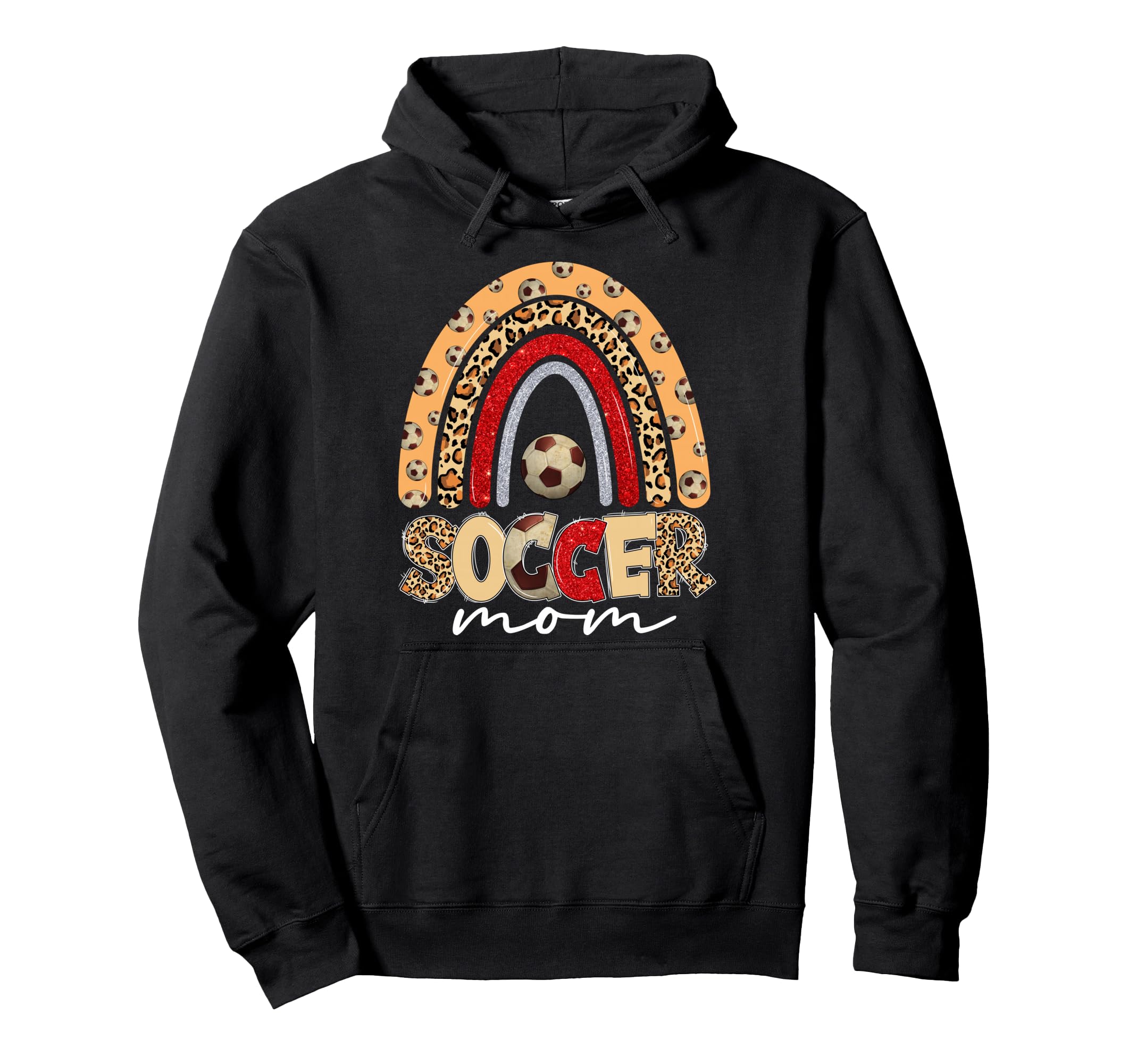 Leopard Rainbow Soccer Mom Sport Mom Hoodie - Aesthetic Graphic Men Women