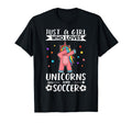 Just Who Loves Unicorns And Soccer T-Shirt - Novelty Apparel Men Women
