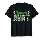 Soccer Aunt Heart Auntie Mothers Day T-Shirt - Fun Novelty Design Unisex