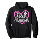 Soccer Grandma Heart Grandma Soccer Hoodie - Fun Novelty Design Unisex