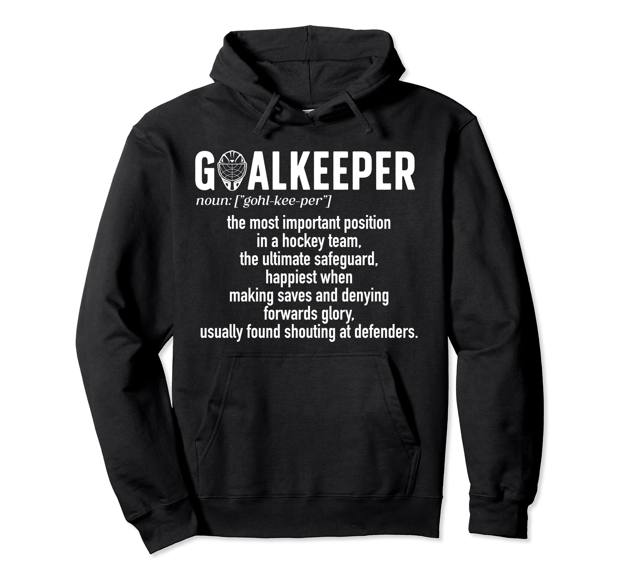 Ice Hockey Goalkeeper Definition Ice Hoodie - Aesthetic Graphic Men Women
