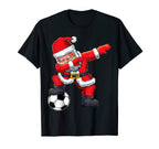 Dabbing Santa Claus Dab Soccer Player T-Shirt - Minimalist Print Men Women