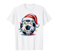 Soccer Santa Festive Cheer Game T-Shirt - Casual Everyday Wear Men Women