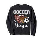 Soccer Yaya Heart Leopard Grandma Sweatshirt - Unique Graphic Men Women