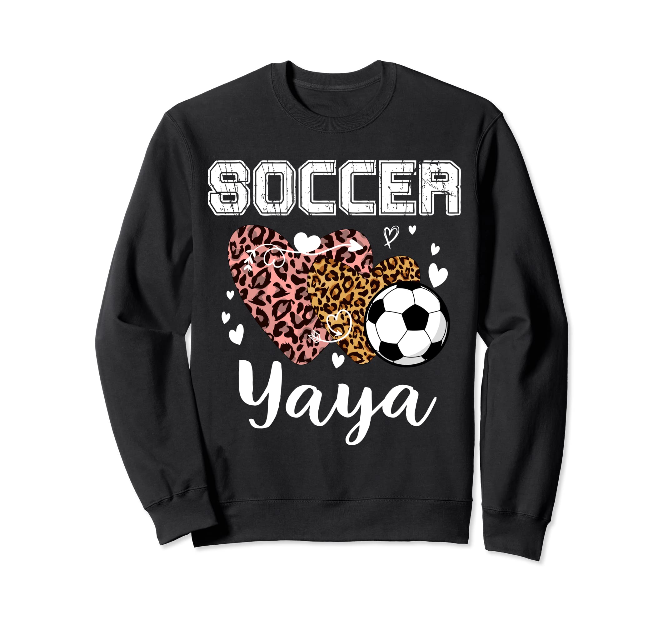 Soccer Yaya Heart Leopard Grandma Sweatshirt - Unique Graphic Men Women