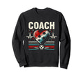 Soccer Coach Training Heart Beat Sweatshirt - Graphic Print for Adults