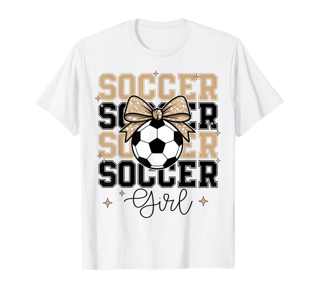 Groovy Soccer Coquette Bow Soccer T-Shirt - Casual Everyday Wear Unisex