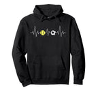 Soccer Softball Heartbeat Funny Sport Hoodie - Novelty Apparel Unisex