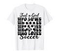 Just Who Loves Soccer Coquette Bow T-Shirt - Aesthetic Graphic for Adults