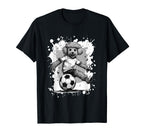 Poodle Dog Playing Soccer Sports T-Shirt - Minimalist Print for Adults