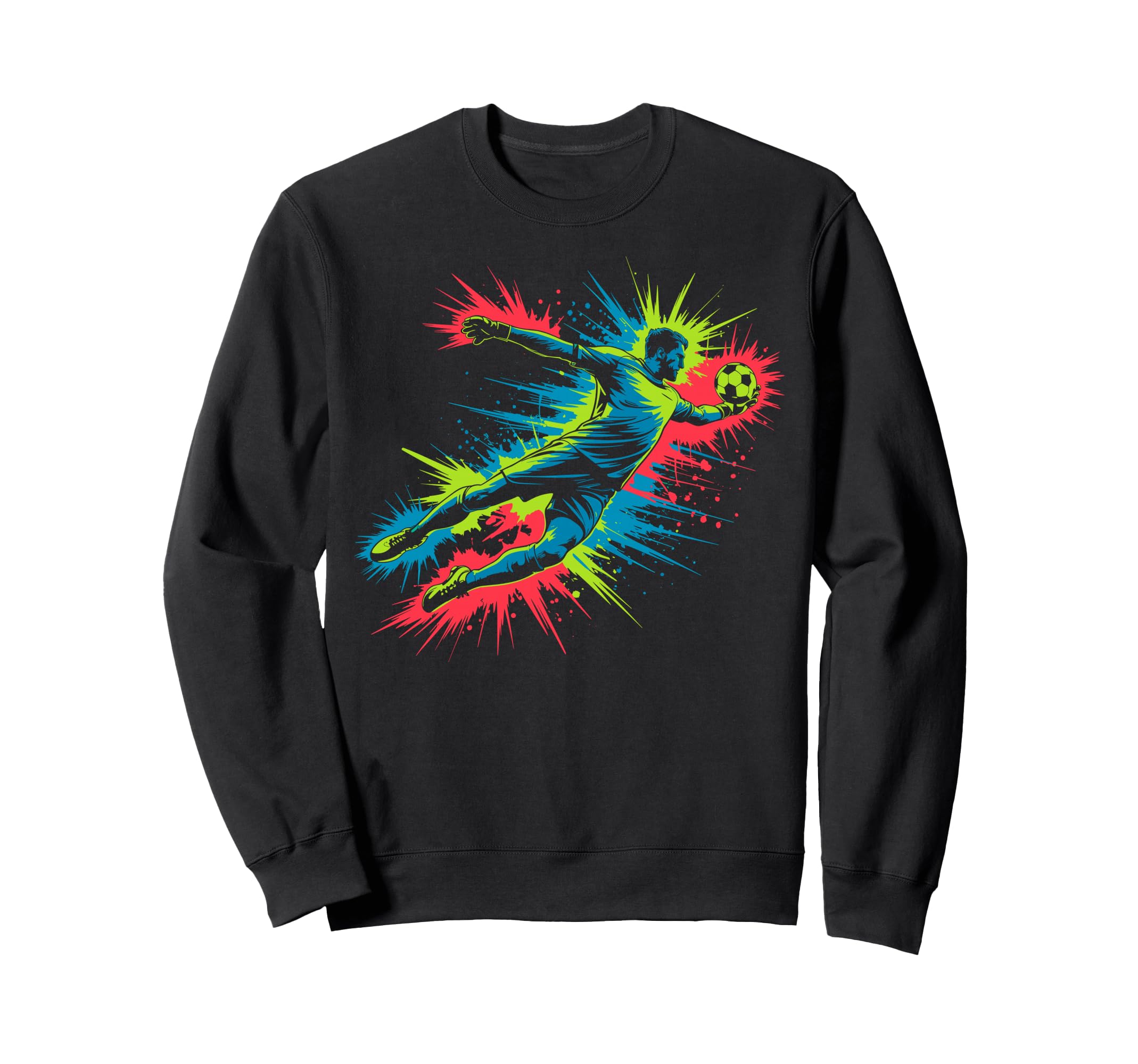 Colorful Funny Soccer Goalie Player Sweatshirt - Streetwear Style Unisex