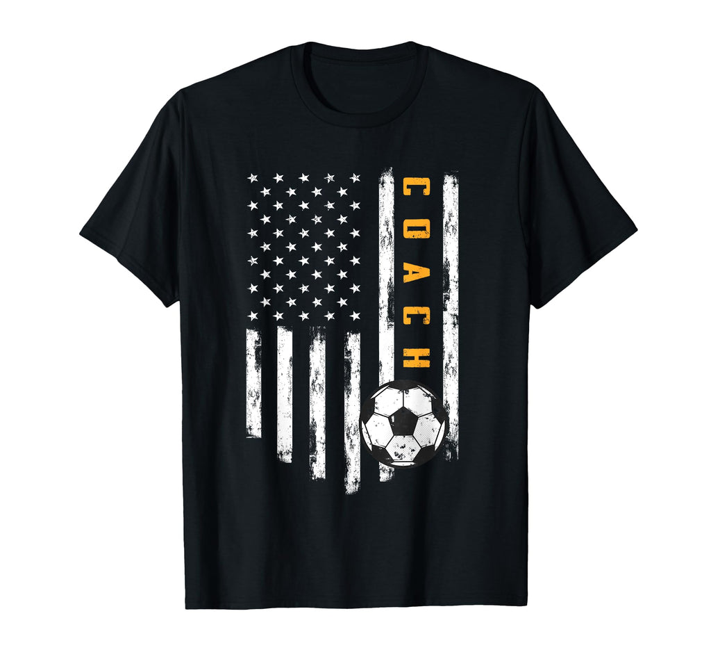Soccer Coach American Flag Funny T-Shirt - Graphic Print for Adults
