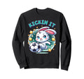 Soccer Player Bunny Rabbit Kickin It Sweatshirt - Custom Art Print Unisex