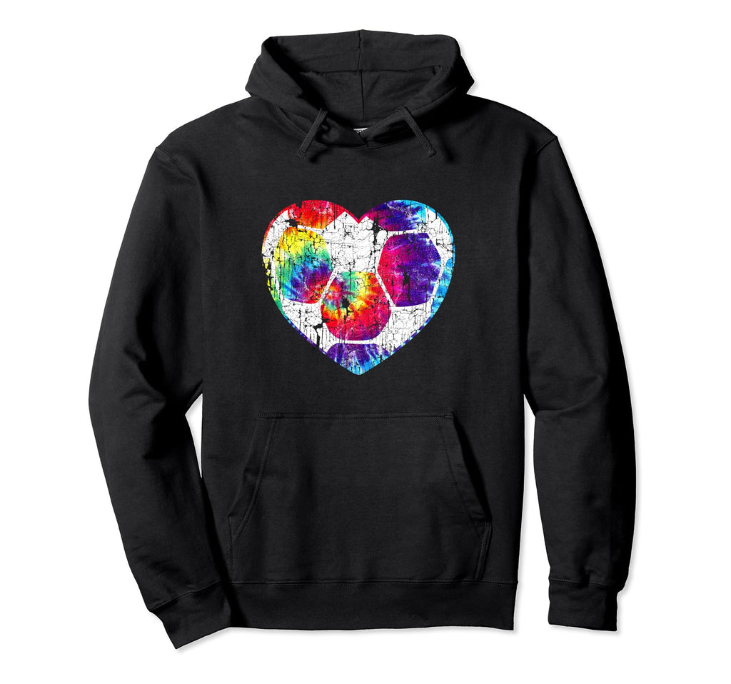 Tie Dye Soccer Ball Heart Mom Fan Parent Hoodie - Unique Graphic Unisex