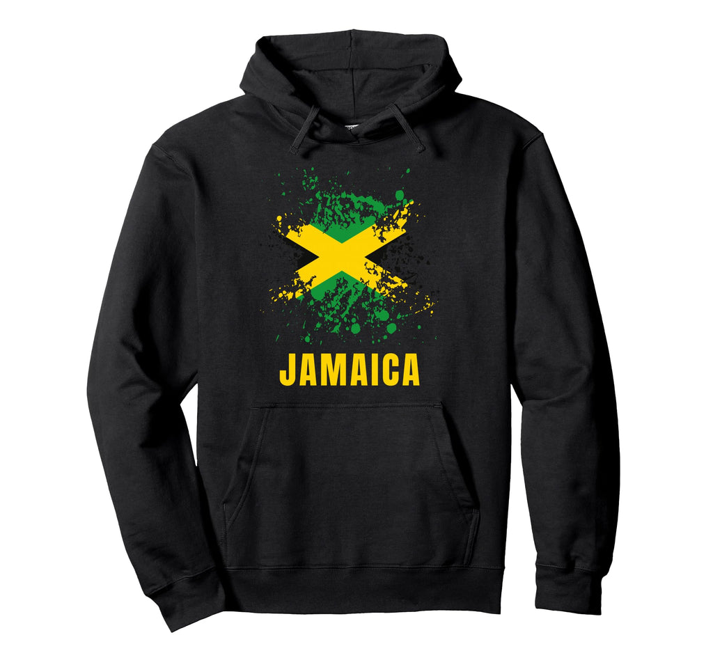 Jamaica Watercolors Sport Jamaican Flag Hoodie - Novelty Apparel Men Women