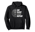 Eat Sleep Hoop Repeat Funny Basketball Hoodie - Minimalist Print Unisex