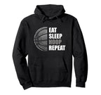 Eat Sleep Hoop Repeat Funny Basketball Hoodie - Minimalist Print Unisex