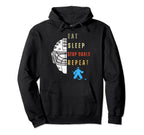 Eat Sleep Stop Goals Repeat Bday Hny Hoodie - Trendy Graphic for Adults