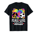 Peace Love Soccer Lover 60S 70S Hippie T-Shirt - Trendy Graphic Unisex