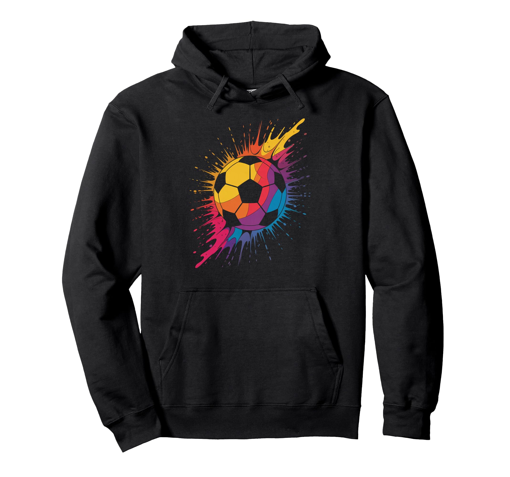 Soccer Paint Splash Art Colorful Hoodie - Unique Graphic Men Women